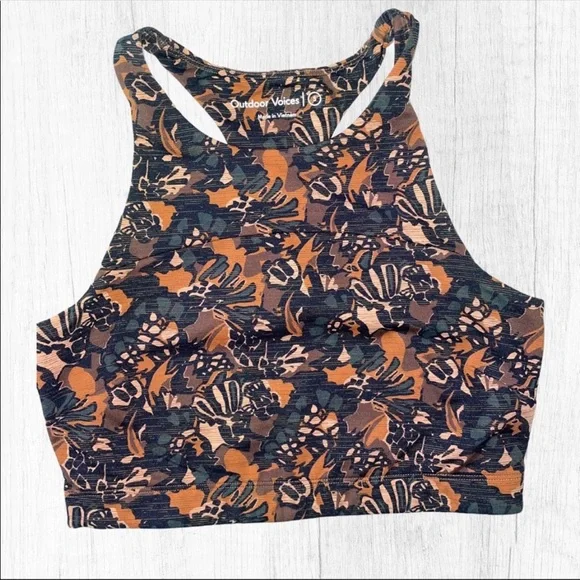 Outdoor Voices Sierra Abstract Floral Sports Bra Crop Top - Picture 4 of 5
